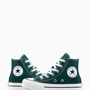 Converse High Top Sneakers in Forest Green with White Accents